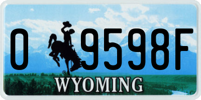 WY license plate 09598F
