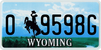 WY license plate 09598G