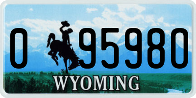 WY license plate 09598O