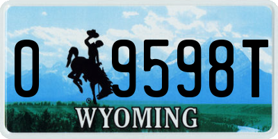 WY license plate 09598T