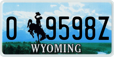 WY license plate 09598Z