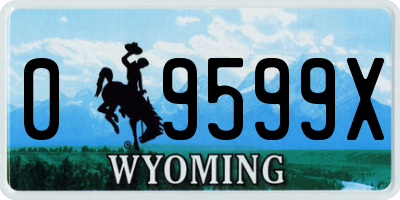 WY license plate 09599X