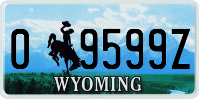 WY license plate 09599Z