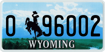 WY license plate 096002