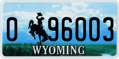 WY license plate 096003