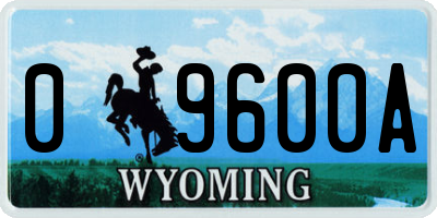WY license plate 09600A
