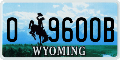 WY license plate 09600B