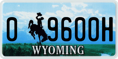 WY license plate 09600H
