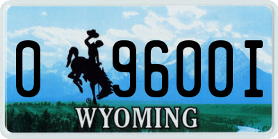 WY license plate 09600I