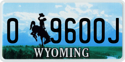 WY license plate 09600J