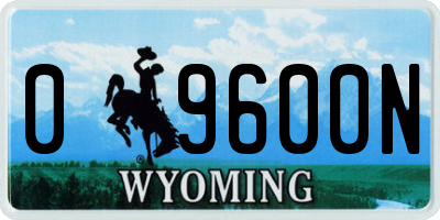 WY license plate 09600N