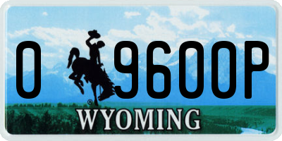 WY license plate 09600P