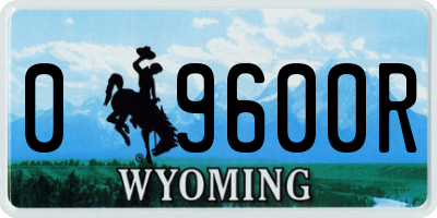 WY license plate 09600R