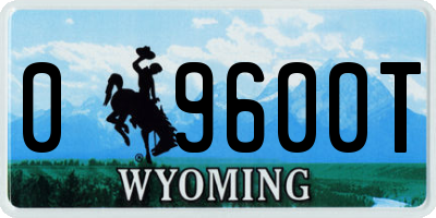WY license plate 09600T