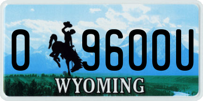 WY license plate 09600U