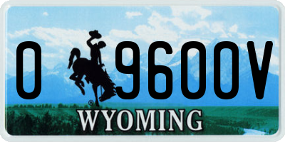 WY license plate 09600V