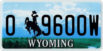 WY license plate 09600W