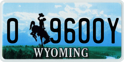 WY license plate 09600Y