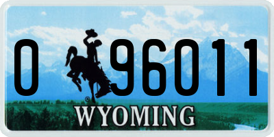 WY license plate 096011