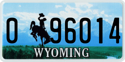 WY license plate 096014