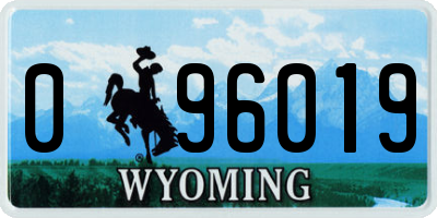 WY license plate 096019