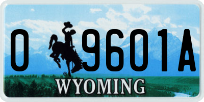 WY license plate 09601A