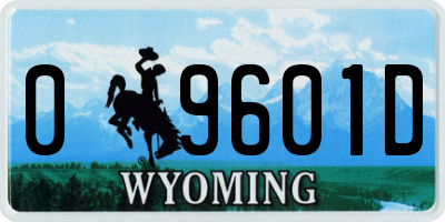 WY license plate 09601D