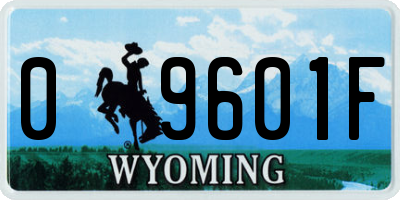 WY license plate 09601F