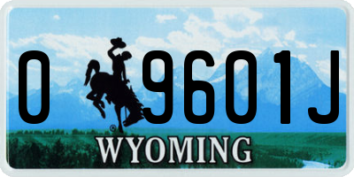 WY license plate 09601J