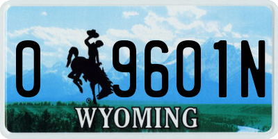 WY license plate 09601N