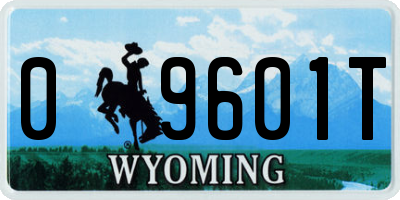 WY license plate 09601T