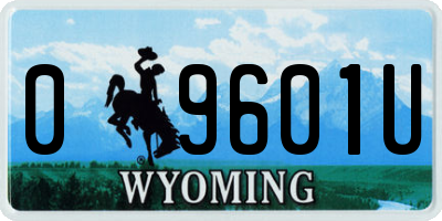 WY license plate 09601U