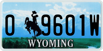 WY license plate 09601W