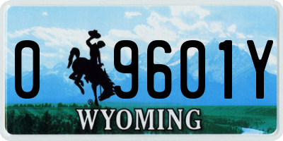 WY license plate 09601Y