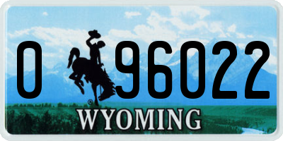 WY license plate 096022