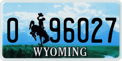 WY license plate 096027