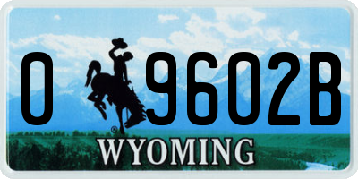 WY license plate 09602B