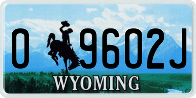 WY license plate 09602J