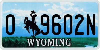 WY license plate 09602N