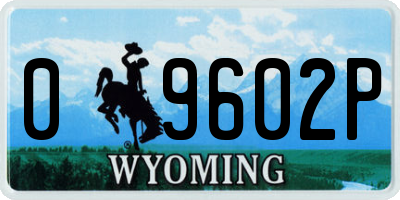 WY license plate 09602P
