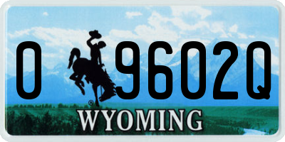 WY license plate 09602Q