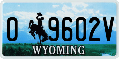 WY license plate 09602V