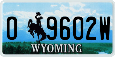 WY license plate 09602W