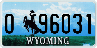 WY license plate 096031