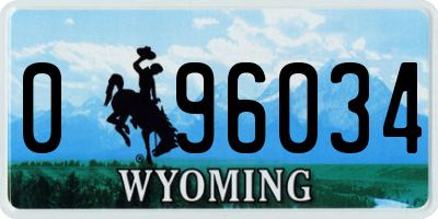 WY license plate 096034