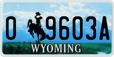 WY license plate 09603A