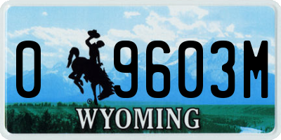 WY license plate 09603M