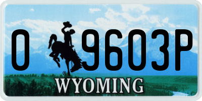 WY license plate 09603P