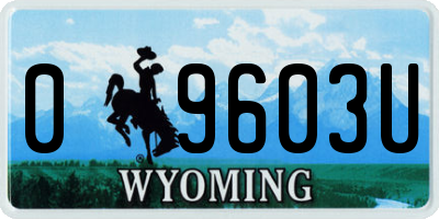 WY license plate 09603U