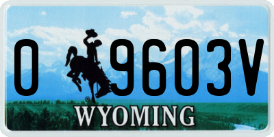 WY license plate 09603V